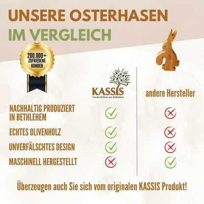 Osterhase mit Ei aus Olivenholz & Rinde