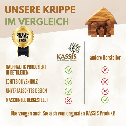 Mini-Krippe aus Olivenholz – Puzzle 6,5 cm