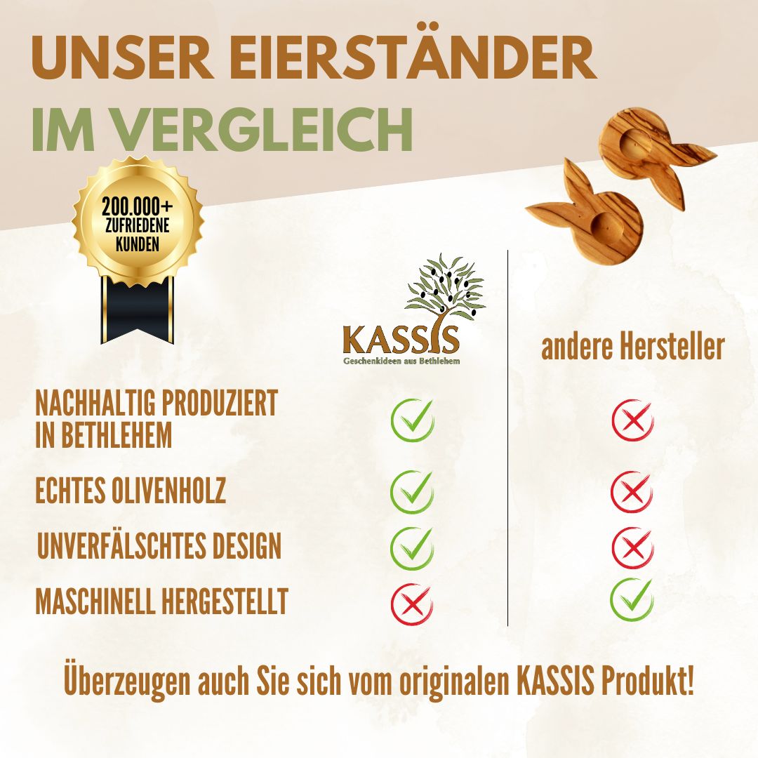 Eierdop paashaas van olijfhout