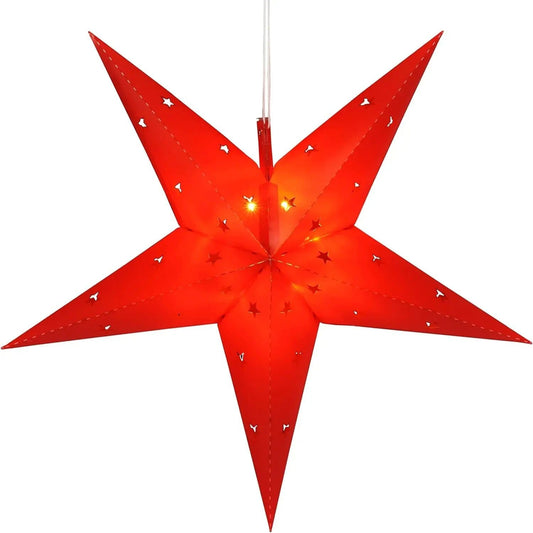 Roter LED-Weihnachtsstern, 44 cm, mit Timer