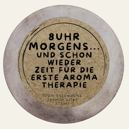 Handgemachte Duftkerze „Morgenlicht“ – Witziges Personalisierbares Geschenk für einen duftenden Start