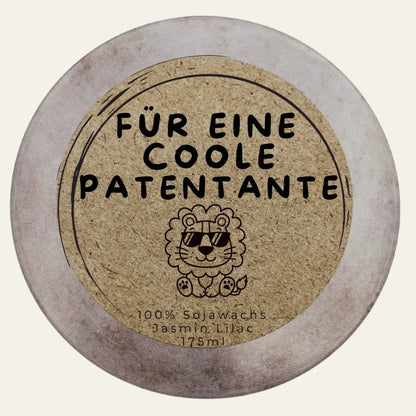 Handgemachte Duftkerze „Für eine coole Patentante“ – Personalisierbares Geschenk für besondere Momente