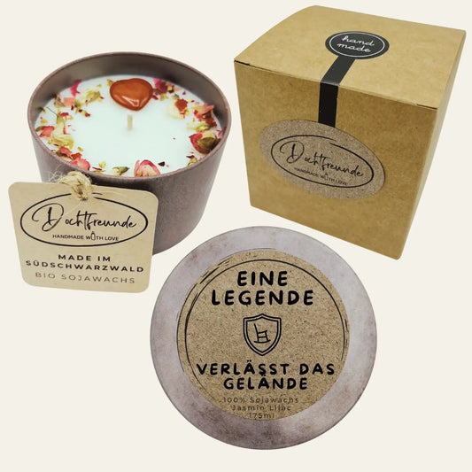 Handgemachte Duftkerze „Legende im Ruhestand“ – Personalisierbares Rentengeschenk