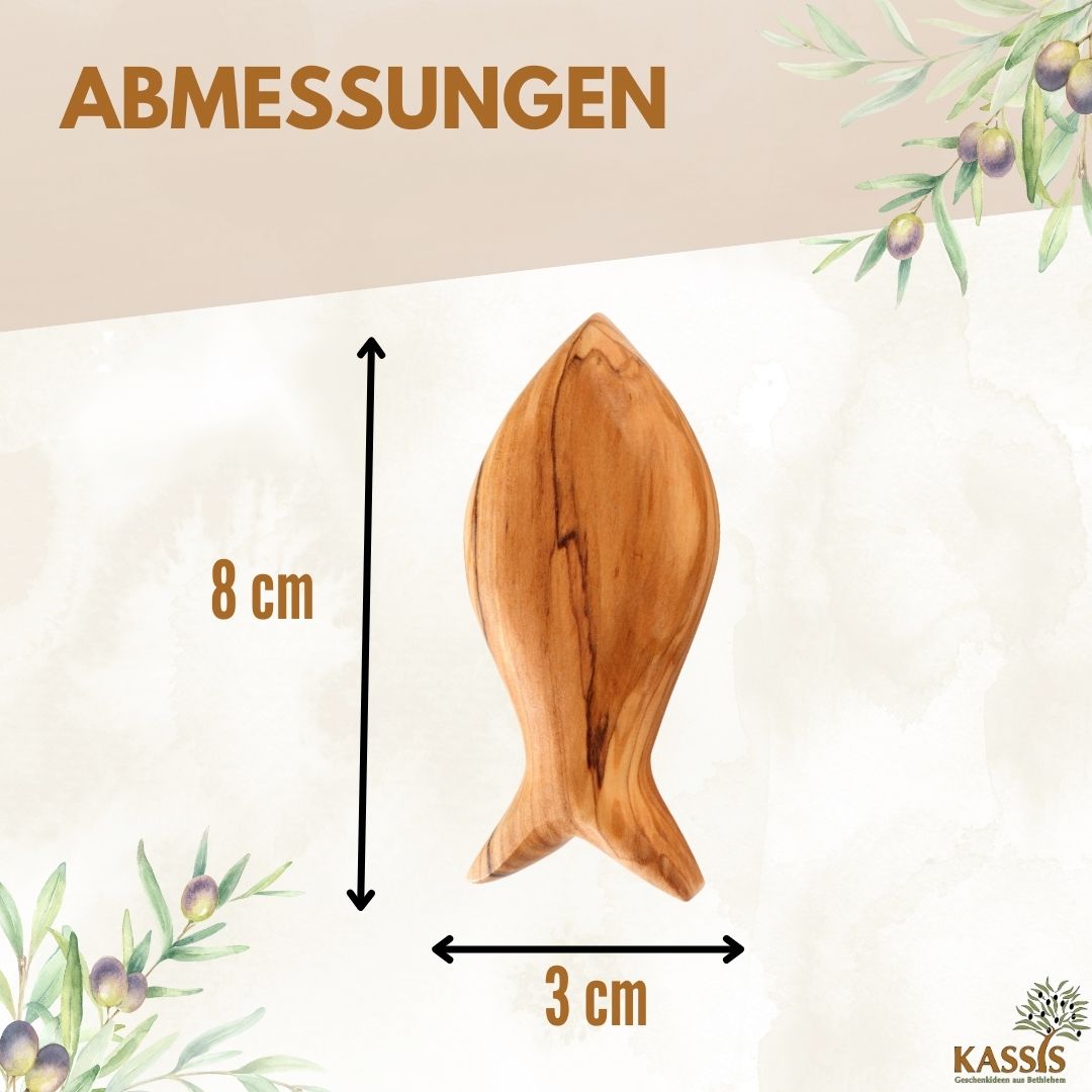 Christlicher Fisch aus Olivenholz – Handschmeichler – weitere Produktansicht 3 von 10