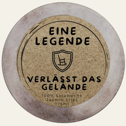 Handgemachte Duftkerze „Legende im Ruhestand“ – Personalisierbares Rentengeschenk