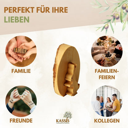 Osterhase im Ei aus Olivenholz & Rinde