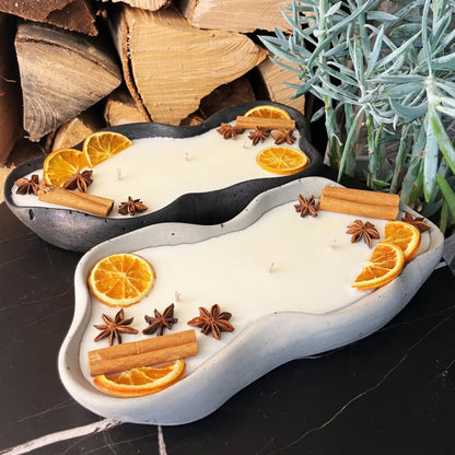 Betonduftkerze „Vanilla Toffee – Wellenlicht“ – Handgemachte Eleganz für dein Zuhause - by SteinKunstWerk | Outdoor aus nachhaltiger Herstellung