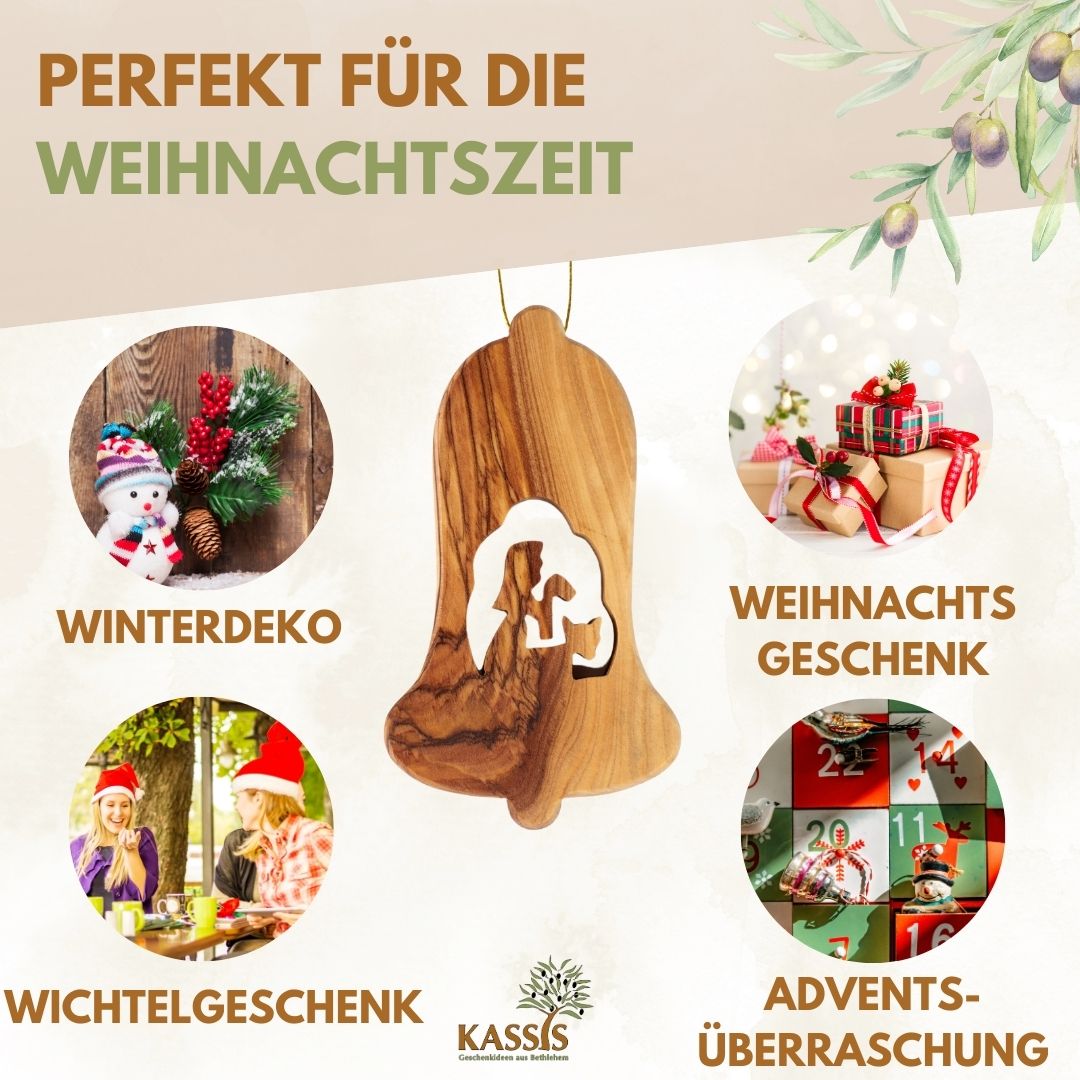 Krippen-Anhänger aus Olivenholz – 3er-Set