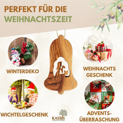 Krippen-Anhänger aus Olivenholz – 3er-Set