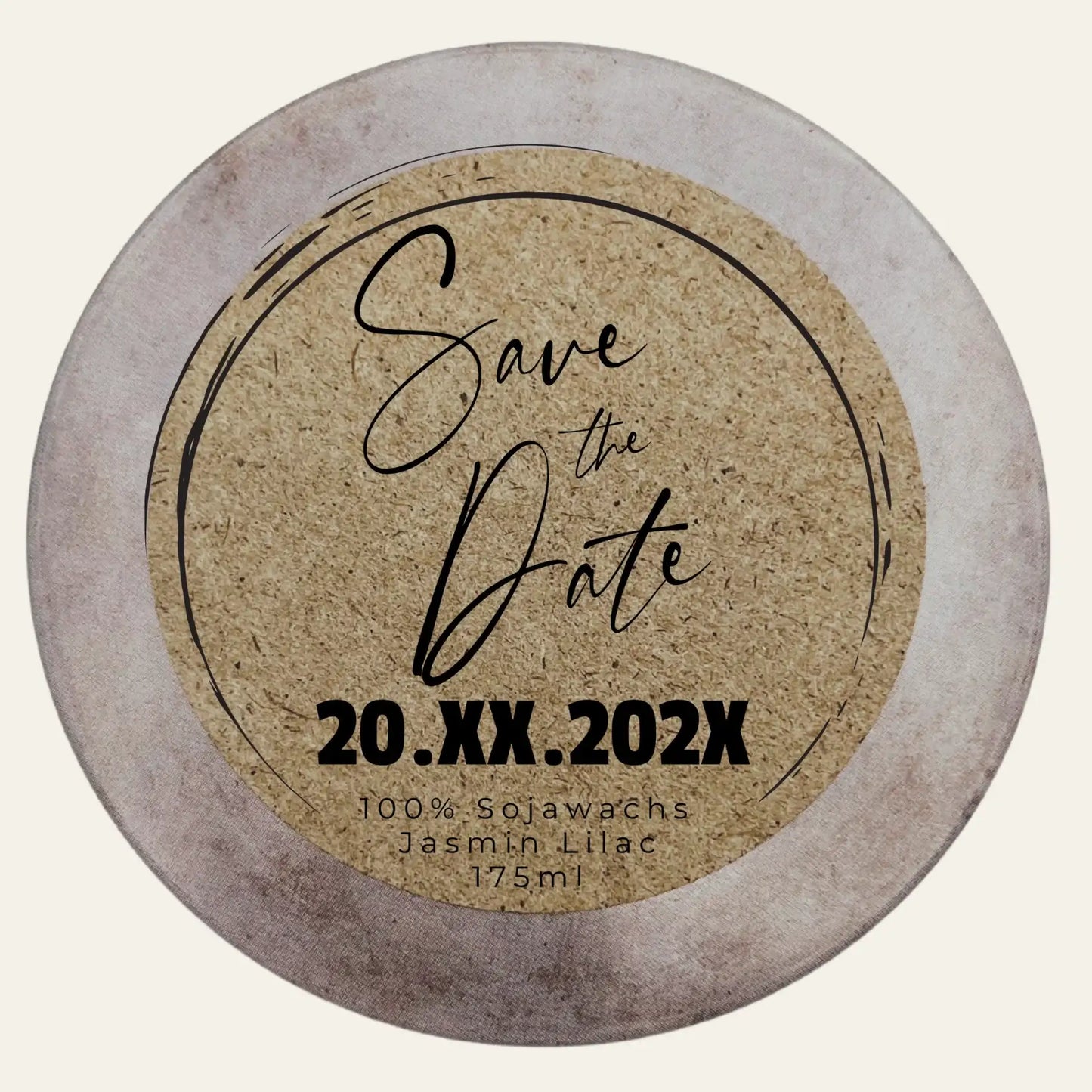 Handgemachte Duftkerze „Save The Date“ – Personalisierbares Geschenk für unvergessliche Moment