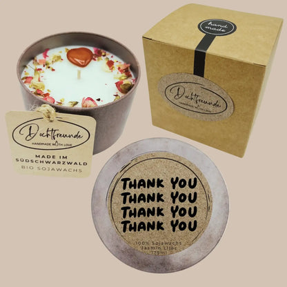 Personalisierbare Duftkerze „Thank You“ – Geschenk für tiefste Dankbarkeit