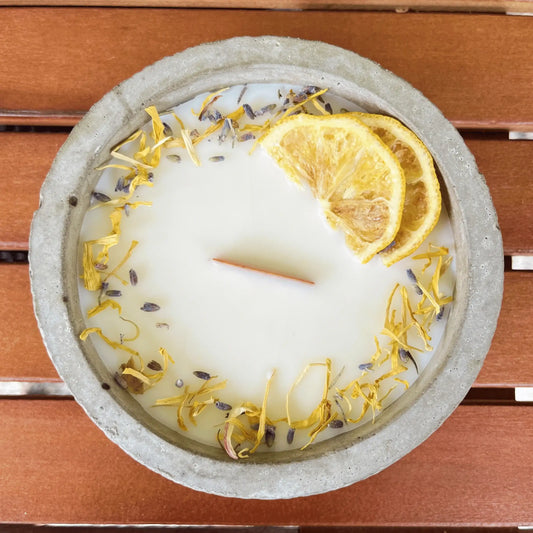 Citronella-Betonkerze „Mugge Schreck Abendglut“ – Handgemachtes Outdoor-Unikat aus dem Südschwarzwald - by SteinKunstWerk | Outdoor aus nachhaltiger Herstellung