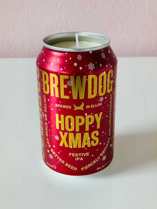 Upcycling-Kerze Hoppy XMAS Festive IPA Brewdog – handgefertigtes Upcycling-Produkt von GAHRDSGN