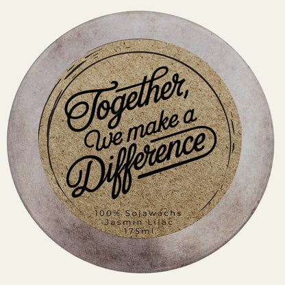 Handgemachte Duftkerze „Together We Make A Difference“ – Personalisierbares Geschenk für Gemeinschaft
