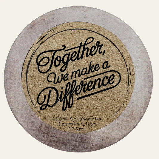 Together We Make A Difference Kerze mit Wunschduft als Dankeschön für Kolleginnen Teams und Projekte