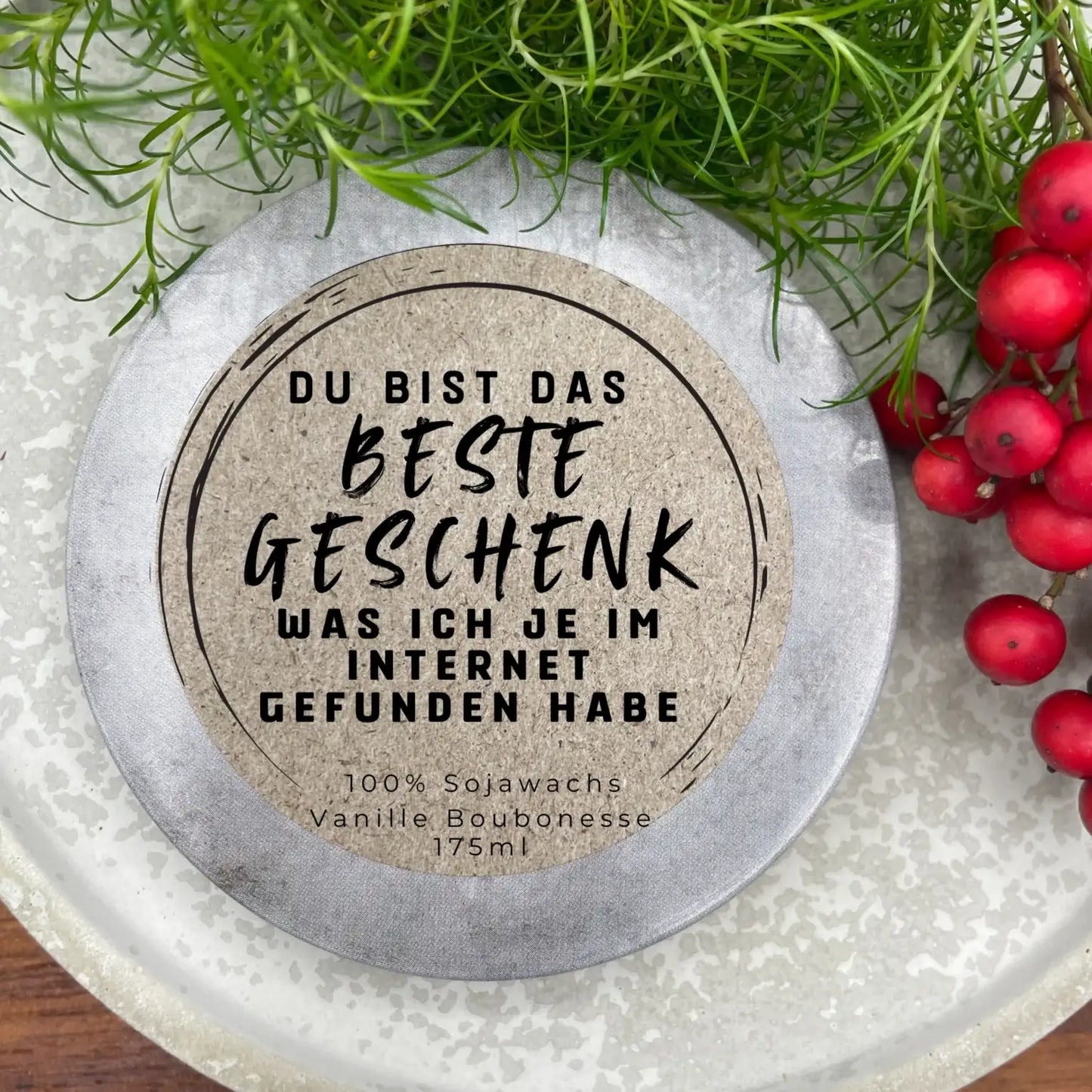 Du bist das Beste Geschenk was ich je im Internet gefunden habe - PERSONALISERBARE Duftkerze aus dem Südschwarzwald - PREMIUM