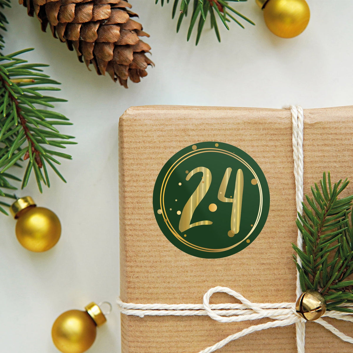 Adventskalender-Zahlenaufkleber 1–24 – 4 Farben