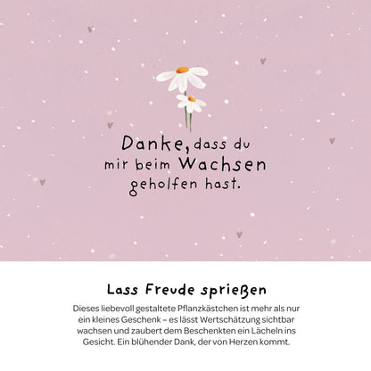 Pflanzkästchen „Danke fürs Wachsen“ – Motivansicht