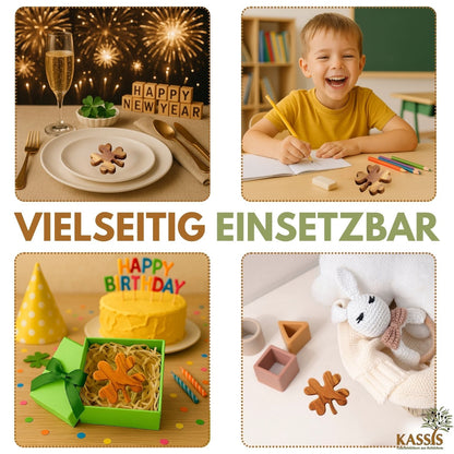 Kleeblatt aus Olivenholz – Handschmeichler & Glücksbringer