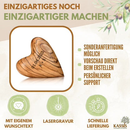 Olivenholz-Herz – Handschmeichler & kleines Geschenk