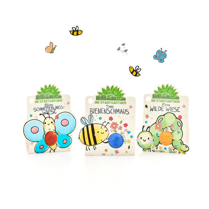 3 Blumenmurmeln – bunte Saatkugeln mit Wildblumen