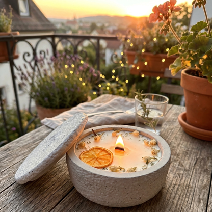 Citronella Outdoor Scented Candle with Lid – Stylish Candle for Balcony & Terrace