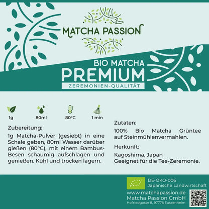 Bio Matcha Premium 30g Dose - by SteinKunstWerk | Matcha aus nachhaltiger Herstellung