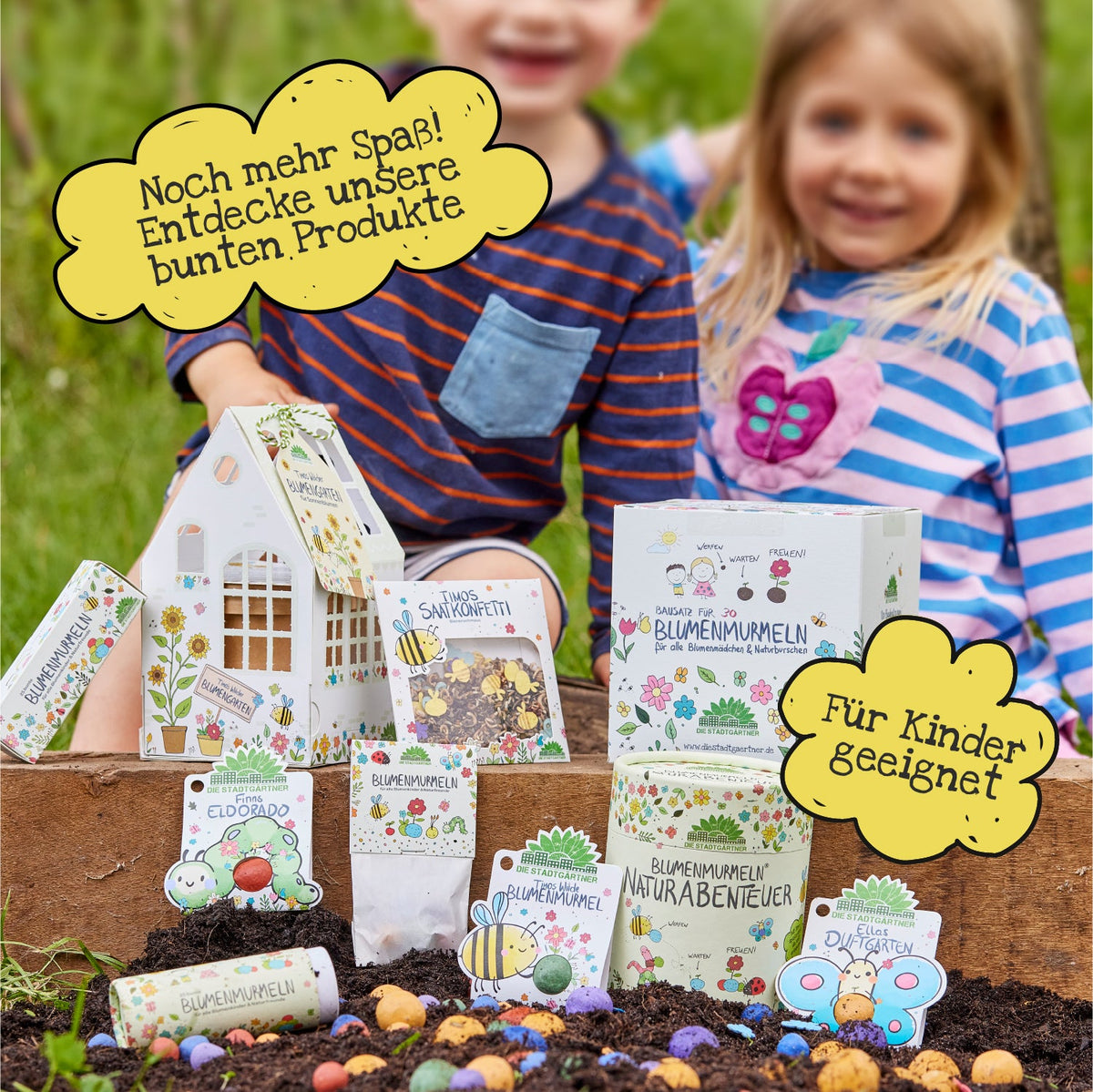 6 Osterblumen-Saatkugeln im Mini-Eierkarton – Produktansicht