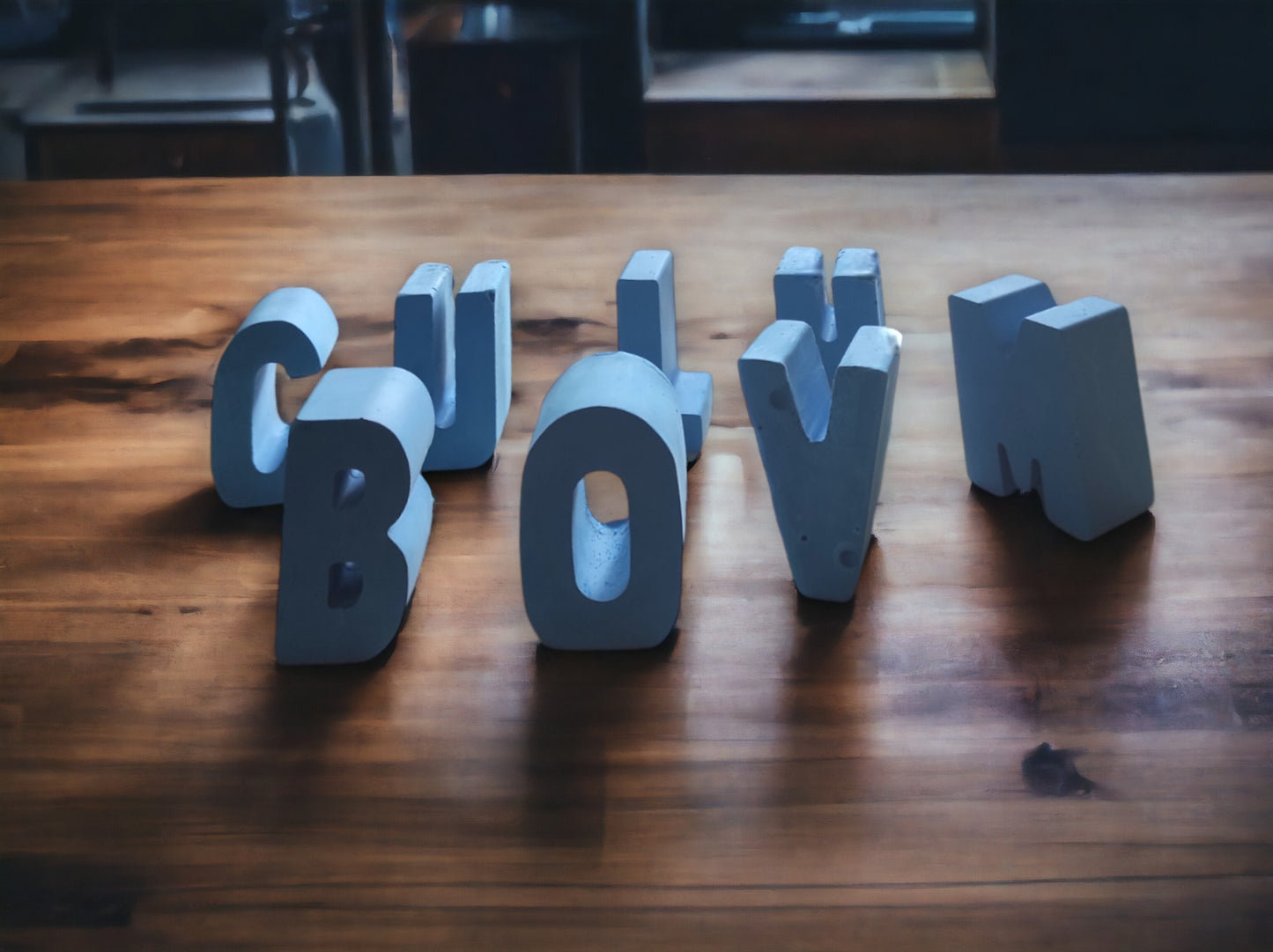 Unique 3D letters for personal text designs 