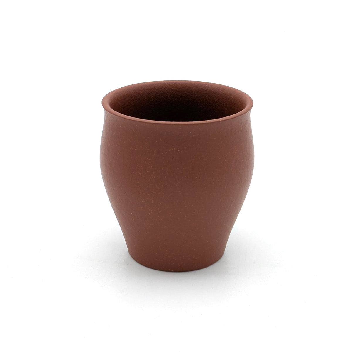 Yixing Zisha Meister-Teeschale – Tulpenform, roter Ton – Farbvariante Braun – Produktabbildung 2