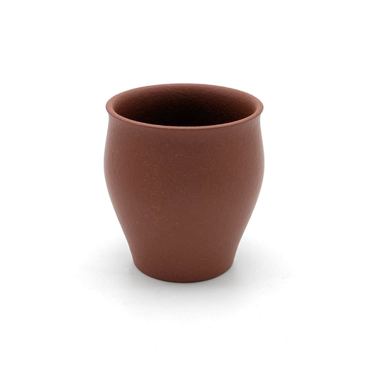 Yixing Zisha Meister-Teeschale – Tulpenform, roter Ton – Farbvariante Braun – Produktabbildung 2
