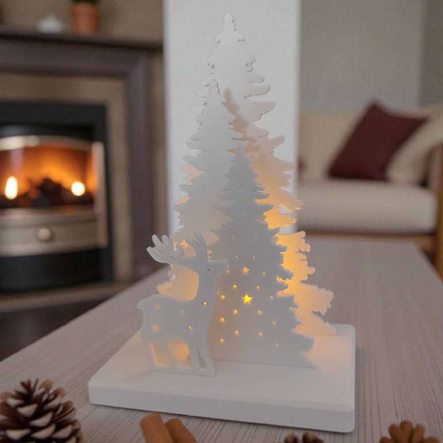 Christmas Decor Scene – Weihnachtsdekoration mit LED-Teelichthalter