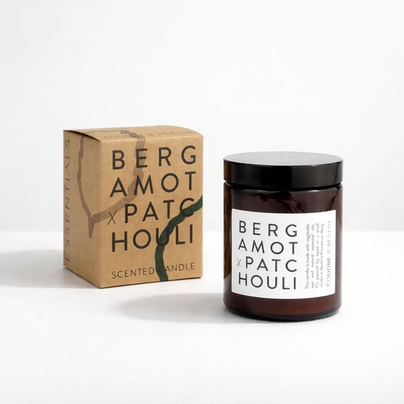 Coudre Berlin - Handgemachte Sojawachs-Kerze „Bergamot x Patchouli“ – natürlich, vegan & aromatisch – Produktbild 1 | SteinKunstWerk