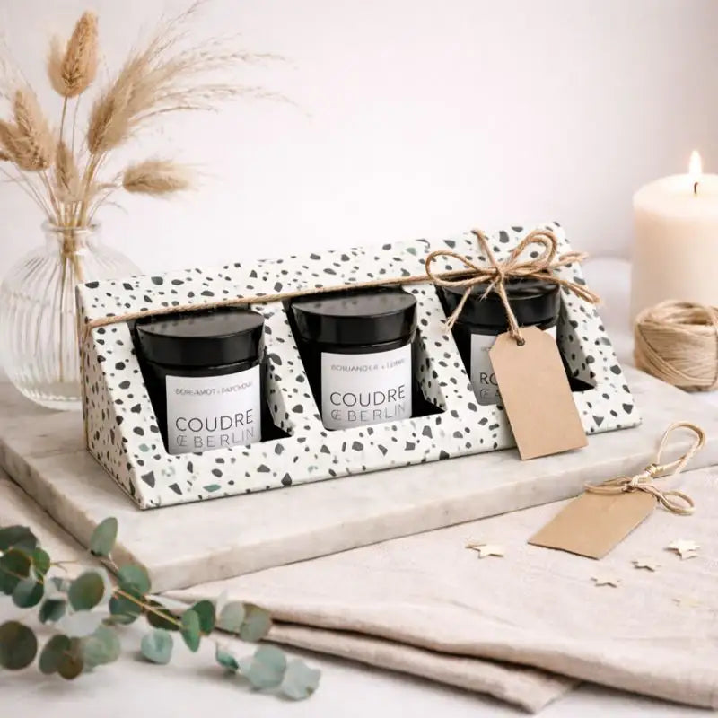 Coudre Berlin - Mini-Kerzen-Geschenkset / ESSENTIALS Duftkerzen - by SteinKunstWerk | Kerzen aus nachhaltiger Herstellung
