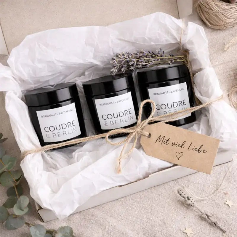 Coudre Berlin - Mini-Kerzen-Geschenkset / ESSENTIALS Duftkerzen - by SteinKunstWerk | Kerzen aus nachhaltiger Herstellung
