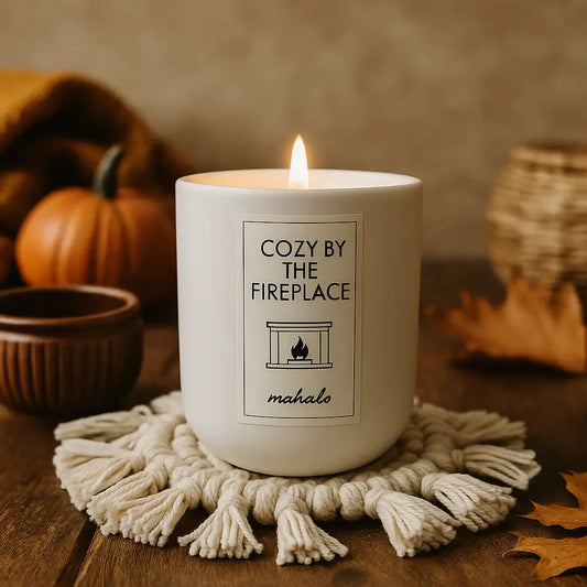Wärme, Geborgenheit und knisterndes Feuer – die "Cozy by the Fireplace" Duftkerze - by SteinKunstWerk | Duftkerze aus nachhaltiger Herstellung