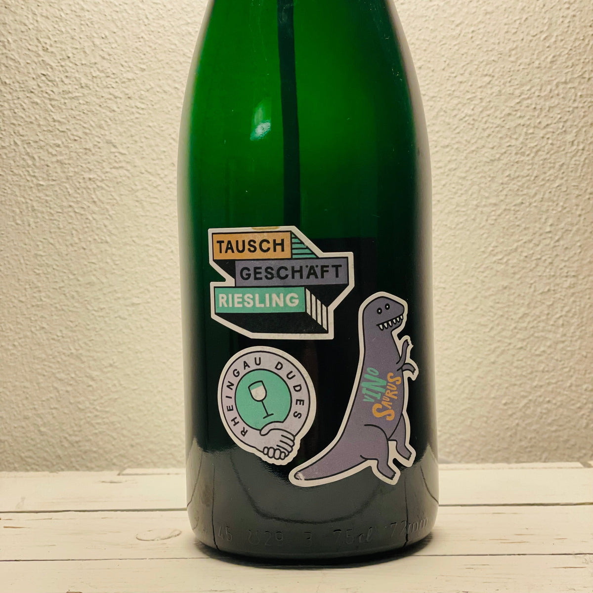 George und Dillmann Tauschgeschäft Riesling Flaschenlampe – Produktansicht 2 | SteinKunstWerk