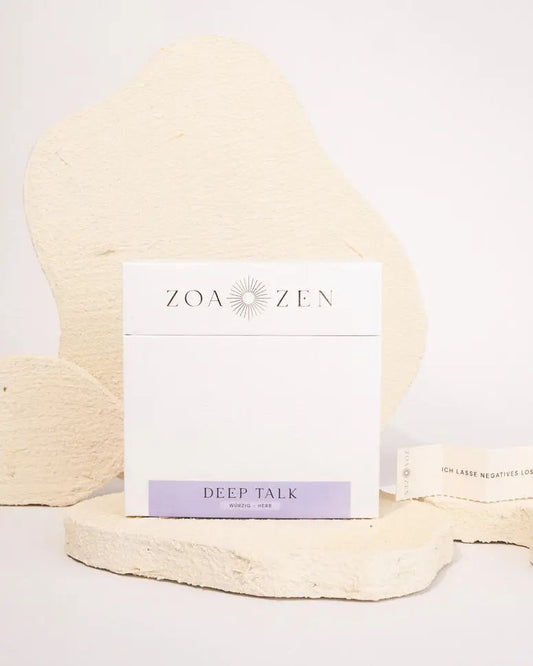 Deep Talk Räucherpapier von ZoaZen für Fokus und bewusste Gespräche – Detailansicht