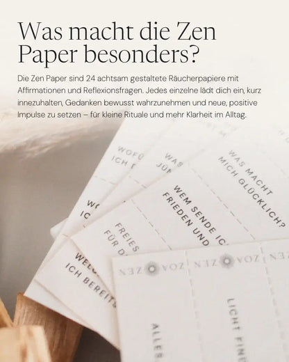 Deep Talk Räucherpapier von ZoaZen für Fokus und bewusste Gespräche – stimmungsvolle Präsentation