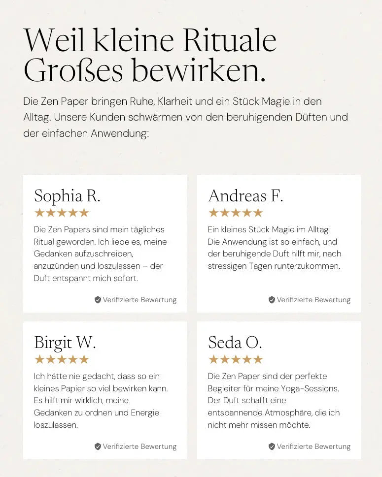 Deep Talk Räucherpapier von ZoaZen für Fokus und bewusste Gespräche – Anwendungsidee