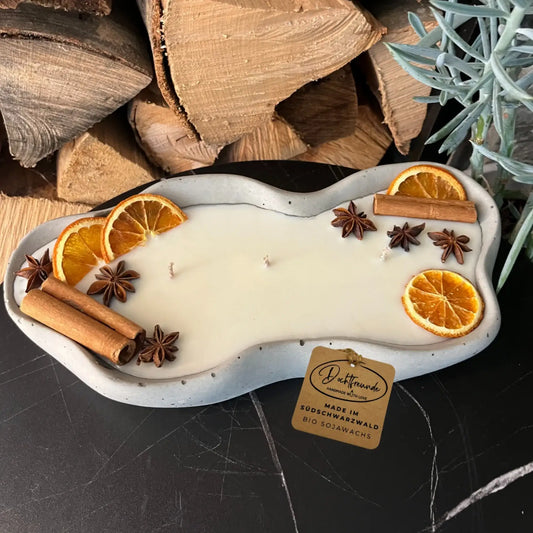 Betonkerze Wave Grau – Design-Statement & Vanille-Duft | DochtFreunde