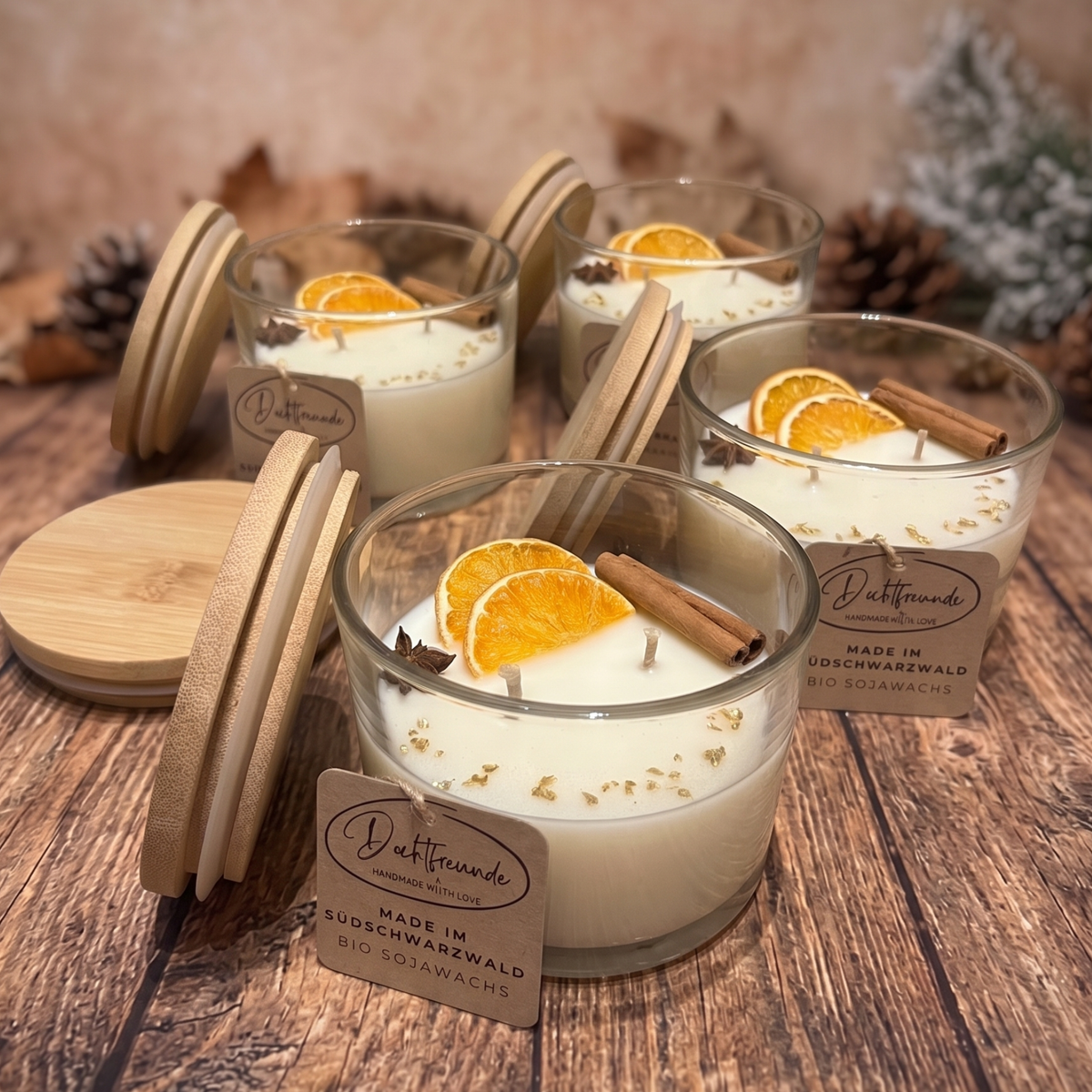 Winter-Duftkerze im Glas – DochtFreunde Produktansicht