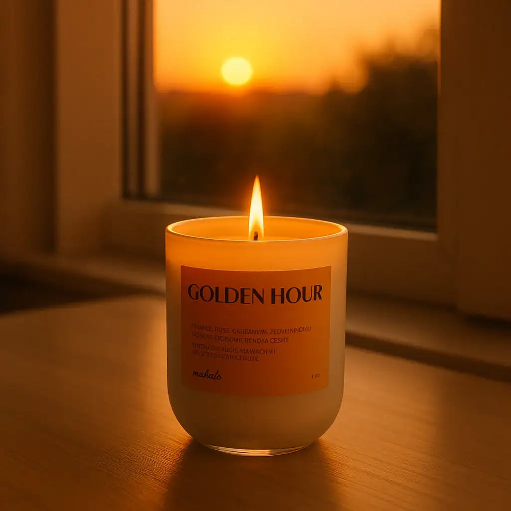 Duftkerze "Golden Hour" – Wärme & Eleganz - by SteinKunstWerk | Duftkerze aus nachhaltiger Herstellung