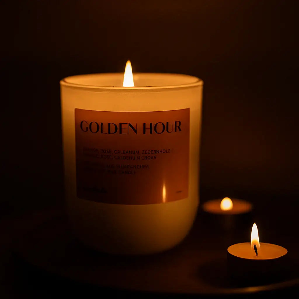 Duftkerze "Golden Hour" – Wärme & Eleganz - by SteinKunstWerk | Duftkerze aus nachhaltiger Herstellung