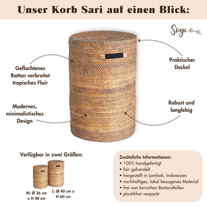 Flechtkorb SARI (braun) – Rattan