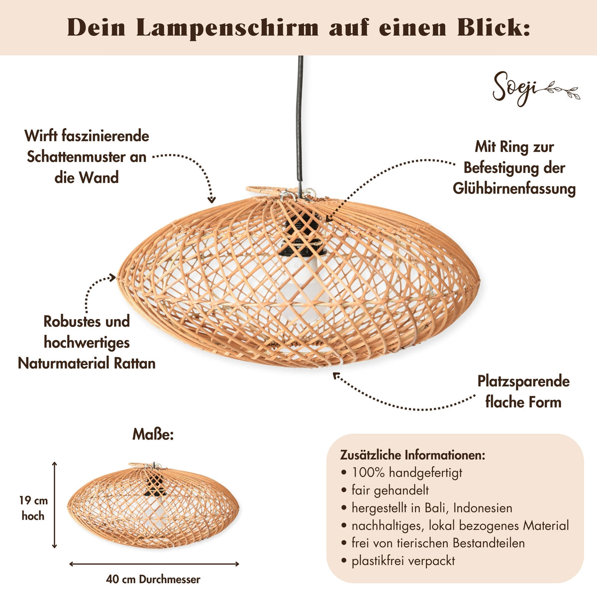 Lampenschirm ARANA – Rattan