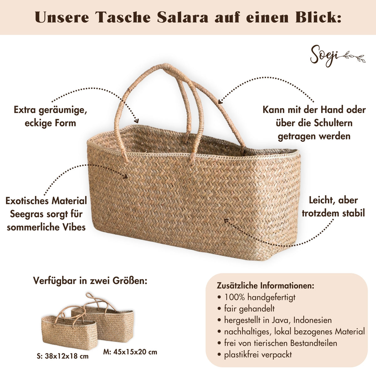Handtasche SALARA – Seegras