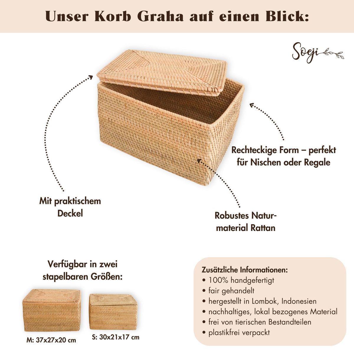 Flechtkorb GRAHA – Rattan