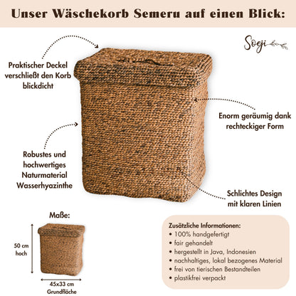 Wäschekorb SEMERU – Wasserhyazinthe