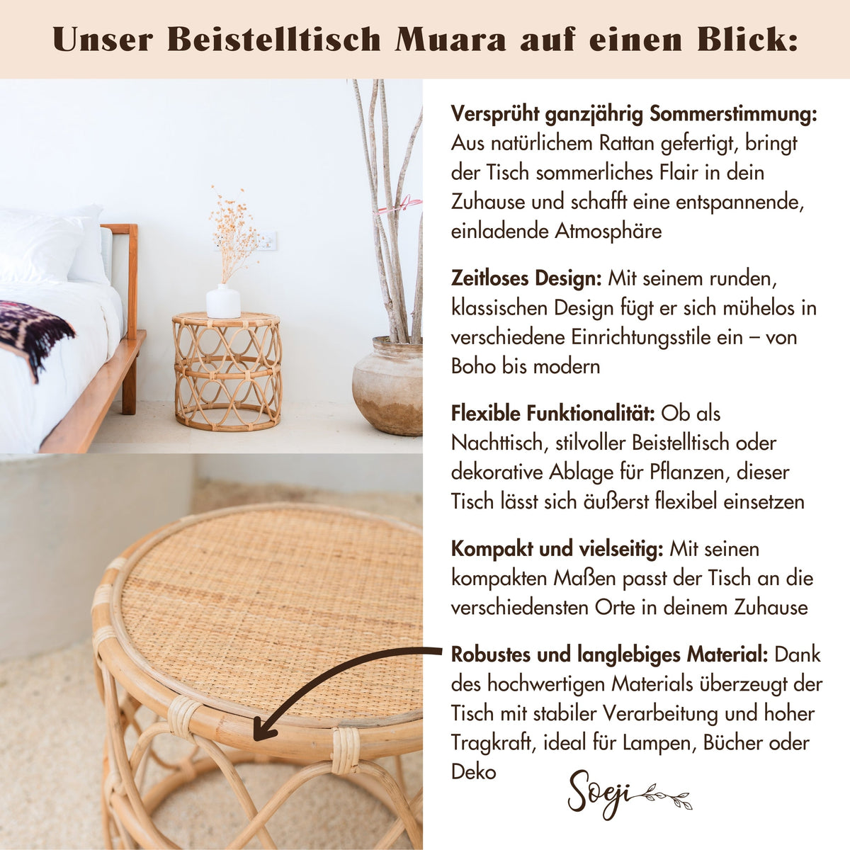 Beistelltisch MUARA – Rattan